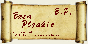 Bata Pljakić vizit kartica